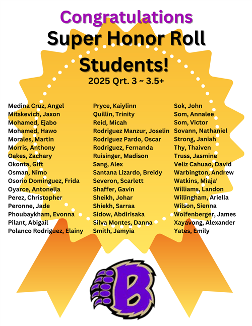 3rd Qtr. Super Honor Roll Students Page 2